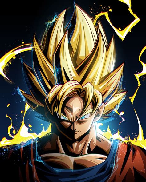 Super Saiyan Goku Poster Art Print By Nikita Abakumov Displate Dragon Ball Artwork