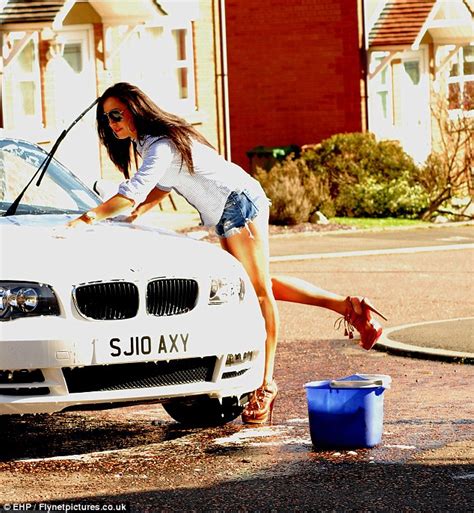 Desperate Scousewives Elissa Corrigan Cleans Her Car In Teeny Denim Shorts Daily Mail Online
