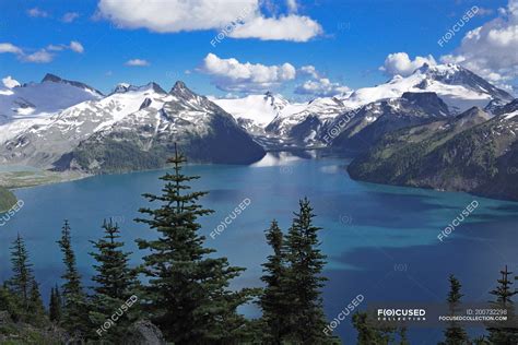 Snow Capped Mountains And Garibaldi Lake In Garibaldi Provincial Park