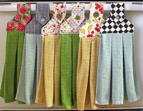 Colorful Hanging Dishtowels Kitchen Towels Crafts Towel Pattern