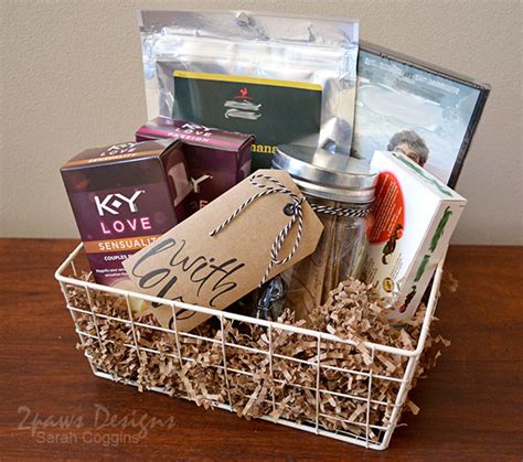 Assemble your gift tin, cut out the labels and tags, put them where you want them and embellish with twine and paper and you're set. Sweetheart Date Night Gift Basket | 2paws Designs