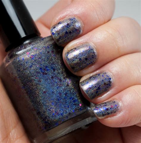 you get nothing grey black linear holographic and glitter nail polish holographic glitter