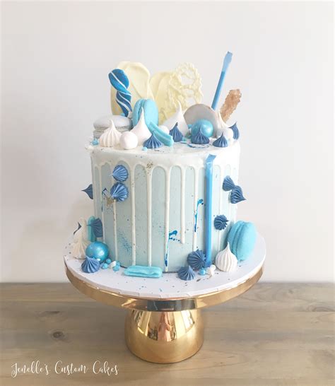 Blue Drip Cake By Jenelles Custom Cakes Birthday Cakes For Teens