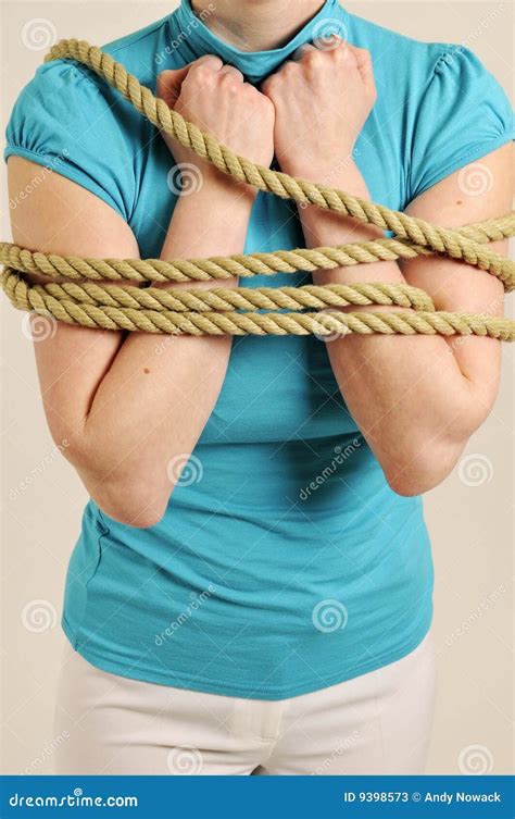Body Of Woman Bound With Rope Stock Image Image Of Wrapped Tight