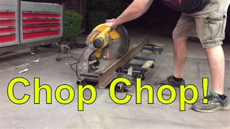 How To Cut Thick Steel I Beam With A Chop Saw Youtube