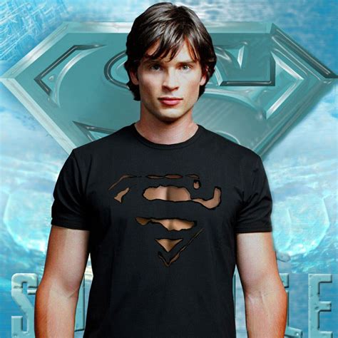 Superman Smallville Clark Kent Burn Out Logo T Shirt Smallville