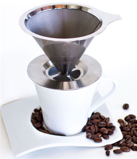 Pour Over Coffee Dripper Reusable Stainless Steel Coffee
