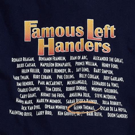 List of top 15 famous quotes and sayings about international left handers day to read and share with friends on your facebook, twitter, blogs. Famous Left Handers T-shirt | Left handed quotes, Left ...