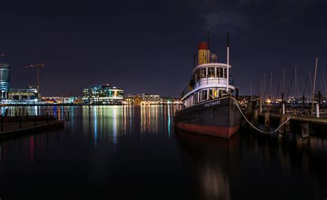 Night Time At The Dock In Baltimore Maryland Image Free Stock Photo