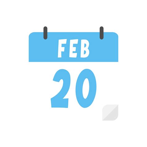 February 20th Calendar Icon On Transparent Background 28079748 Png