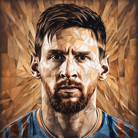 Lionel Messi Ai Images Lionel Messi Arte Em Estilo De Corte De Madeira