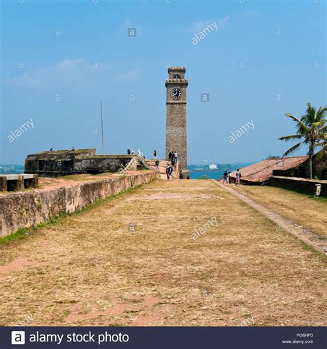 Square View Of The Iconic Clock Tower In Galle Sri Lanka Stock Photo