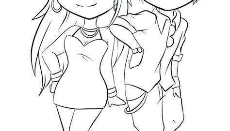 Cute Anime Couple Coloring Pages At Getdrawings Free Download