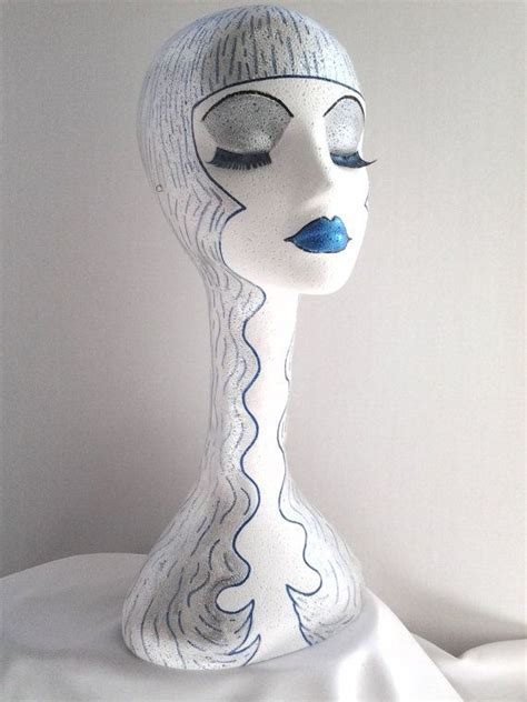 Hand Painted White Long Neck Styrofoam Mannequin Head Display Etsy