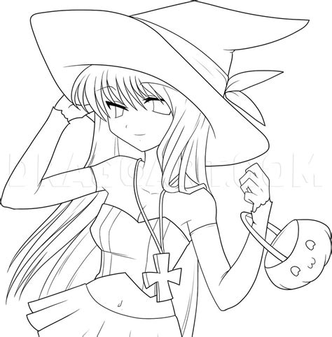 How To Draw An Anime Witch Anime Witch Girl Step By Step Drawing
