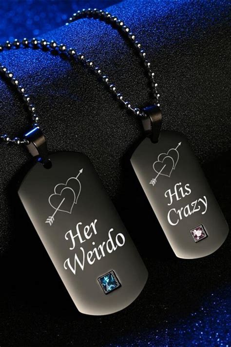 couples matching pendant necklace his and hers necklaces stainless steel jewelry necklace