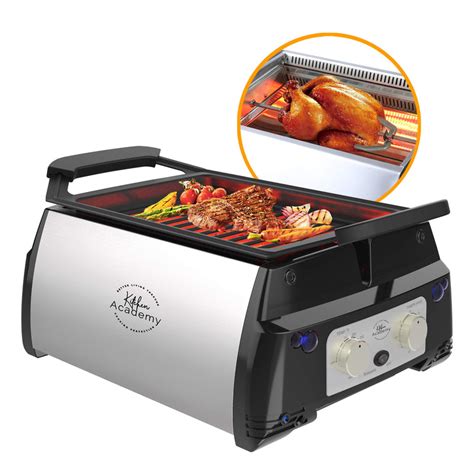 Kitchen Academy Indoor Infrared Grill Portable Non Stick Electric Tab