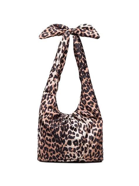 GANNI Leopard Print Shoulder Bag Farfetch Bags Shoulder Bag Brown