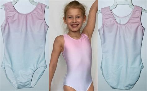 Daydream Girls Gymnasticsdance Leotard Baby Pink And Blue Lilachelene