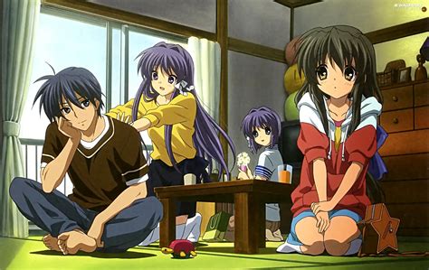 Okazaki Anime Ryou Fujibayashi Tomoya Clannad Fuko Ibuki Kyou