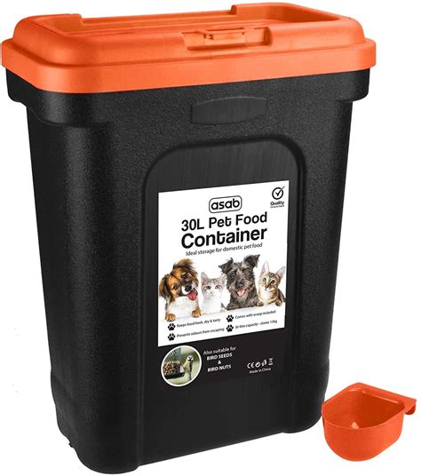 Dog Cat Pet Food Storage Container Box Bucket Bin Table Top Kitchen