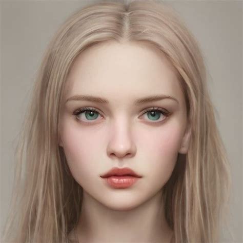 Mira Koninklijk Blonde Green Eyes Green Hair Digital Portrait Art