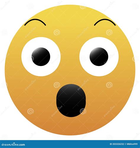 Facebook Wow Emoji Social Media Surprised Shocked Face Icon Isolated