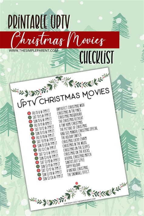 Uptv Christmas Movies Schedule With Free Printable Checklist