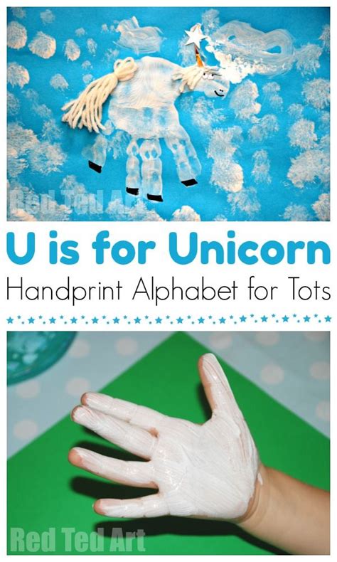 Handprint Unicorn U Is For Unicorn Red Ted Art Kids Crafts