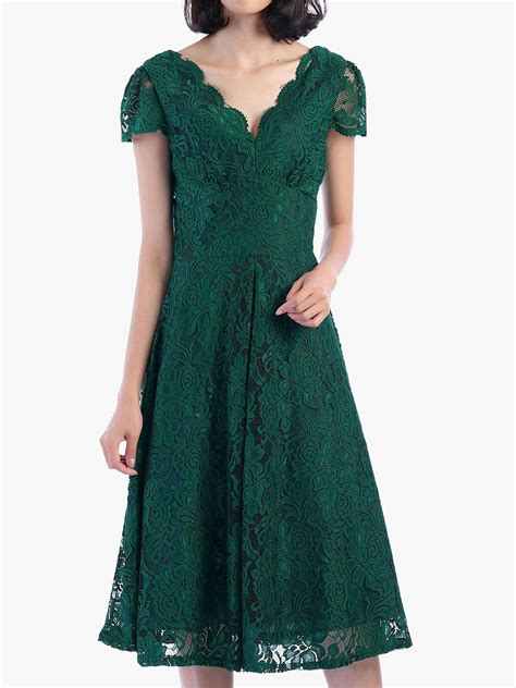 Jolie Moi Cap Sleeve Lace Dress Teal Scalloped Lace Dress Long