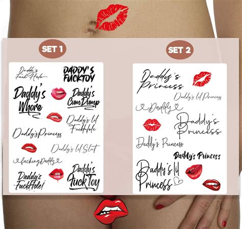 Sets Of Daddy Adult Temporary Tattoos Tramp Stamps Ddlg Fetish
