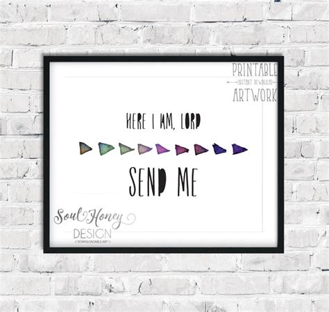Downloadable Prints Here I Am Lord Send Me Christian Etsy