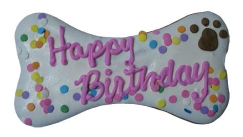 K9 Granola Factory Happy Birthday Dog Bone Pink