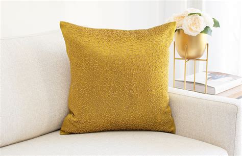 Mustard Yellow Decorative Pillow Cover 22x22 Inch Etsy