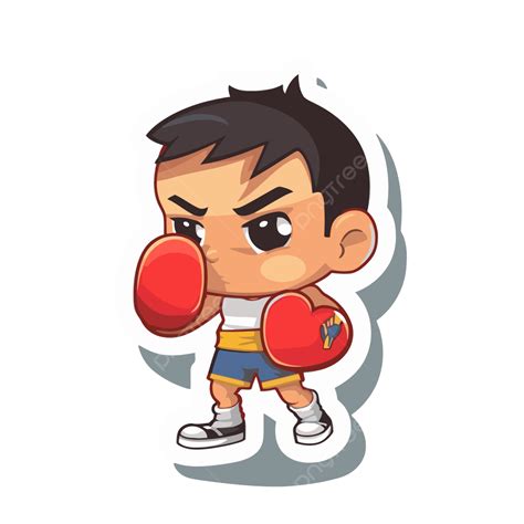 Cartoon Boxing Boy Illustration Vector Clipart Boxing Boxing Clipart