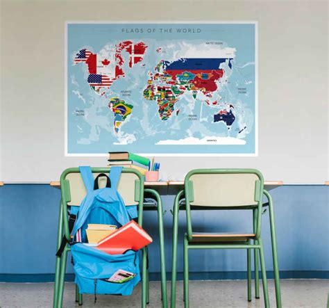 Poster Mapa Del Mundo Con Banderas TenVinilo The Best Porn Website