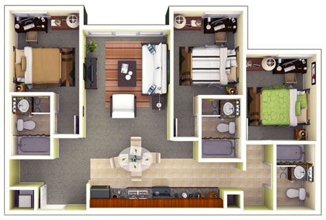 3 Bed 3 Bath 3 Bed Apartment University Village Towers