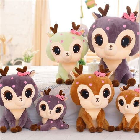 1pc 30cm Cute Giraffe Plush Toys Soft Sika Deer Pillow Dolls Kawaii