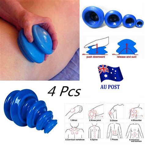4 Cups Silicone Massage Cupping Celluless Vacuum Therapy Anti Cellulite Set On Ebay