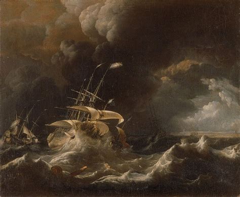 Ludolf Bakhuizen Dutch Merchant Ships In A Storm 17th Century