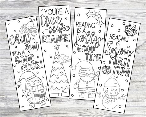 Free Printable Christmas Bookmarks To Color Prntbl