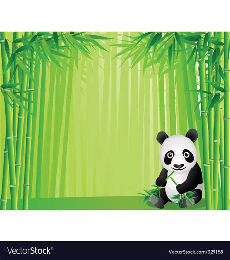 Panda In The Bamboo Forest Royalty Free Vector Image