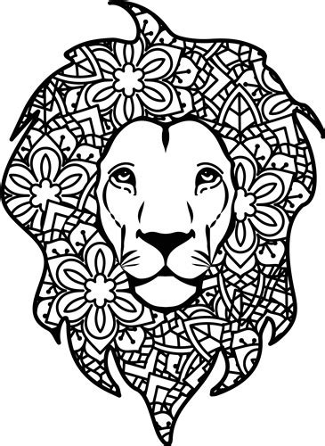 Zentangle Lion Print Art Animals Print Art At