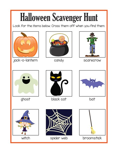 Halloween Scavenger Hunt Printables A Spooktacular Halloween Scavenger