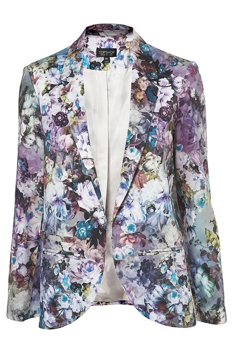 lyst topshop coord floral print blazer