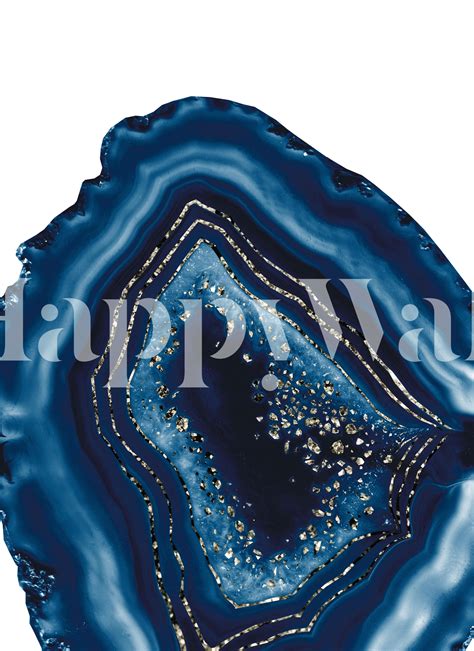 Dark Blue Agate Glam 1 Wallpaper Happywall