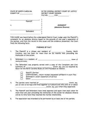 You must pay a fee for the process service or obtain a fee waiver from the court. Bill Of Sale Form North Carolina Separation Agreement Template - Fillable & Printable Samples ...
