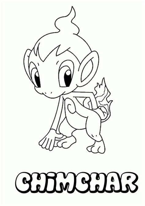 Fire Pokemon Coloring Pages Chimchar Coloring Home