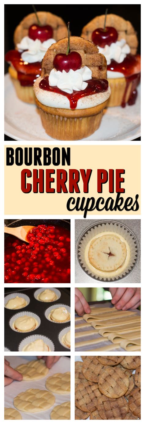 Bourbon Cherry Pie Cupcakes — Along For The Baking