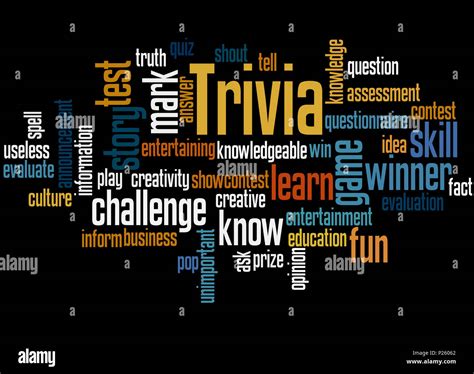 Trivia Word Cloud Concept On Black Background Stock Photo Alamy